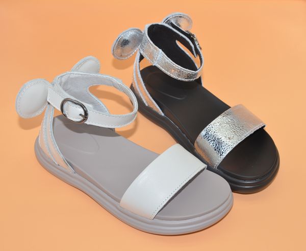 

girls sandals 2019 new genuine leather summer walker shoes beige strap sandals gladiators antislip lightsole kids toddler 26-30, Black;red