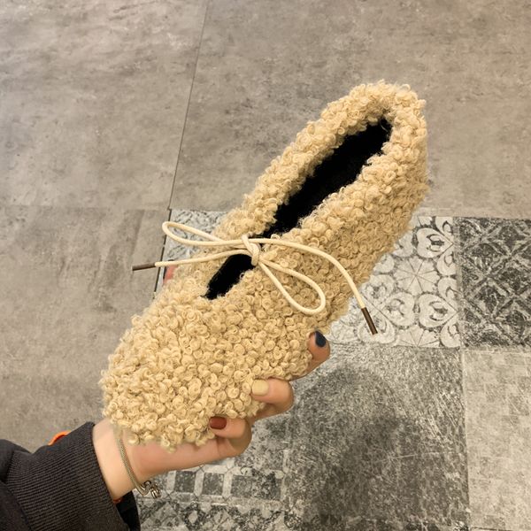 

winter shoes women bow-knot female footwear 2019 fashion women's loafers fur round toe autumn casual sneaker butterfly new, Black