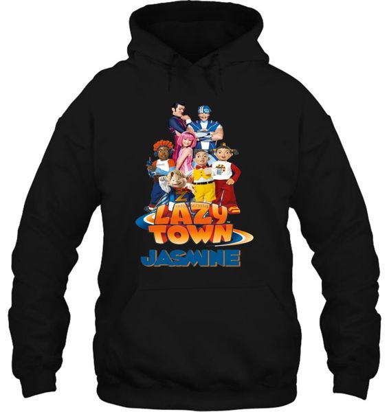 

lazy town custom personalize birthday stephanie sportacus streetwear men women hoodies sweatshirts, Black