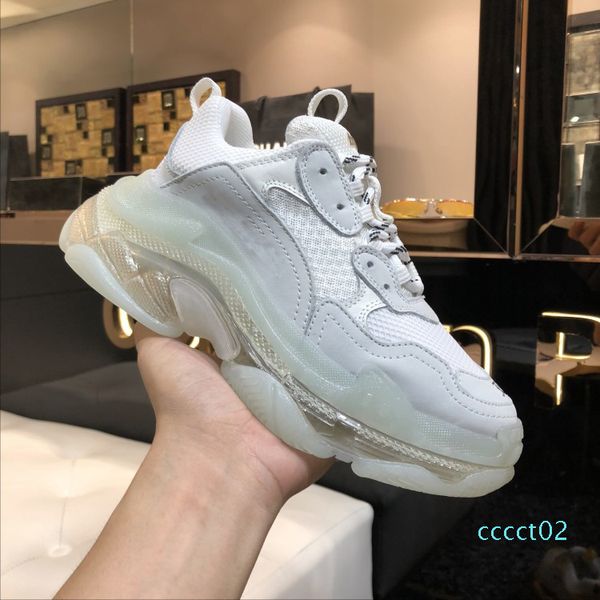 

men women fashion designer casual shoes sneakers cushion triple s 3.0 combination nitrogen outsole crystal bottom dad casual shoes snea ct02, Black