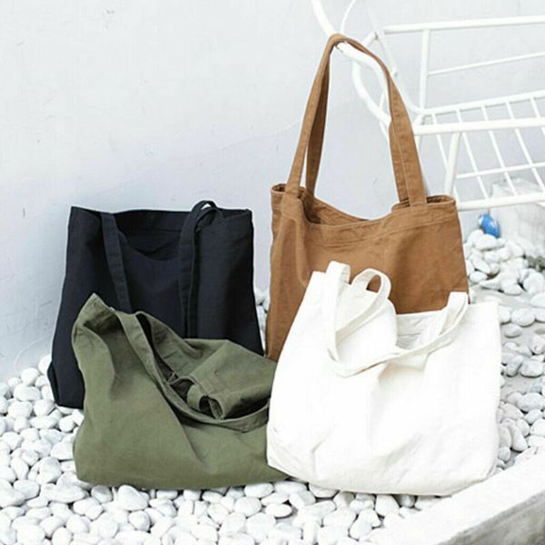 

eco environmental shopper shoulder bags for women big canvas shopping bag reusable soild extra large tote grocery bag young girl