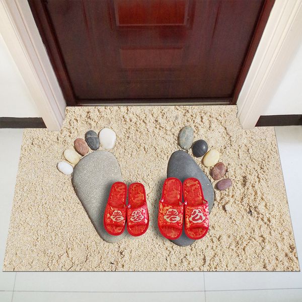 Footprint Doormat For Entrance Door Mat Hallway Anti Slip Floor