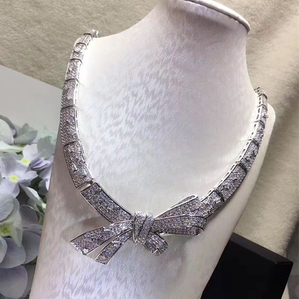 

designer fashion copper jewelry 3a cubic zirconia party necklace, Silver