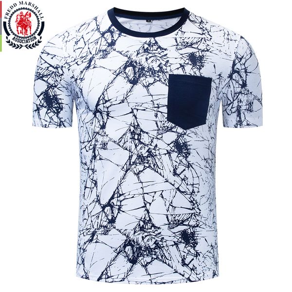 

fredd marshall 2019 summer new fashion print t shirt men 100% cotton tshirt with pocket casual short sleeve tee shirt homme 335, White;black