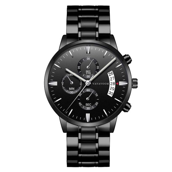 

men luxury casual watch quartz stainless steel watch fashion & casual waterproof calendar bracelet clasp l0522, Slivery;brown