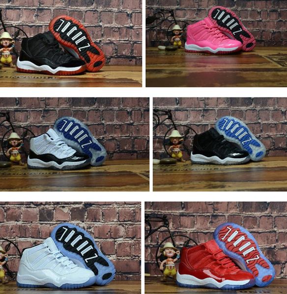 

дети 11s конкорд разводят пространство джем тренажерный зал красный баскетбол обувь тренеры дизайнер новый дешевый розовый черный 11 11s обу, Black