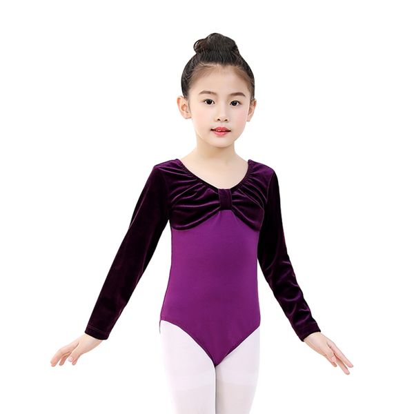 

gymnastics suits dance practice clothes girls latin ethnic dance examination clothing long sleeve cotton gold velvet children 1