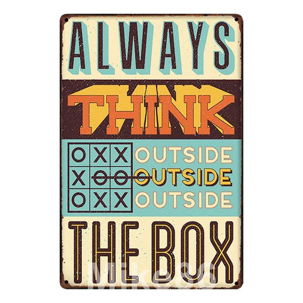 

mike86 ] всегда думайте вне коробки цитаты металлическая вывеска декор дома бар вечеринка винтаж вдохновляющий плакат железная живопись