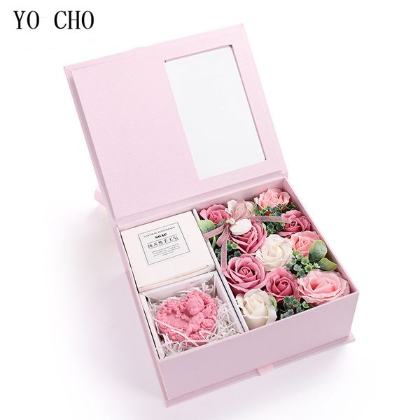 

yo cho soap flower gift box red rose soap flower home decor mothers day gift box artificial rose valentines day christmas gifts