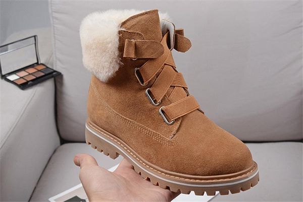 

luxury designer women winter booties snow doc shoes boots 2019 australia wgg martin martens girl dr sneakers chaussures snow ankle clas92, Black