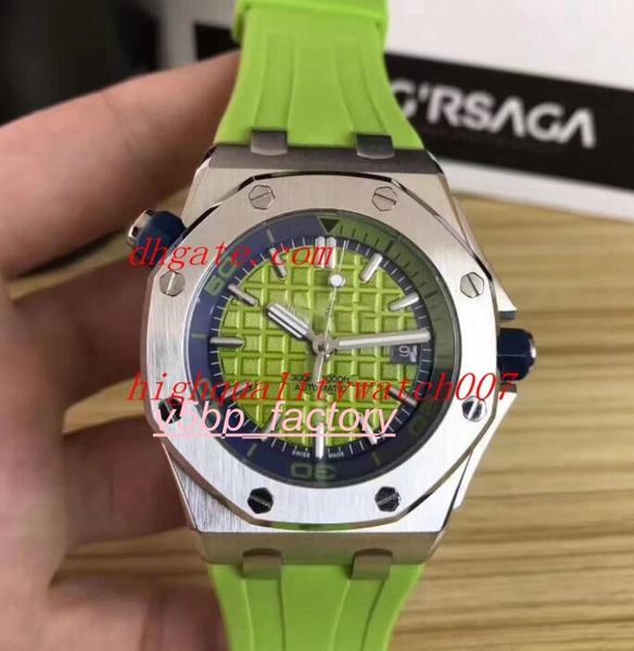 

5 color watch n8 factory 42mm diver 15703 15710 15710st rubber strap bands asia mechanical automatic mens watch watches, Slivery;brown