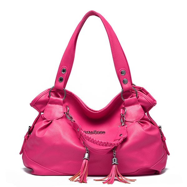 

hbp handbags purses women bags women fashion shoulder bag ladies hand bags pu leather female hand bolso rose red