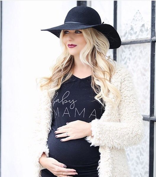 

new style summer maternity clothes women's short-sleeved t-shirt mid-length crew neck slimming fresh, White