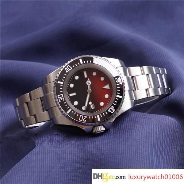 

good watch deep ceramic bezel sea-dweller 126660 44 mm stanless steel glide lock clasp automatic mechanical mens watches chrono reloj