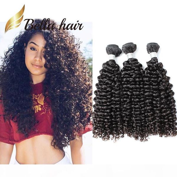

100% grade 9a brazilian hair weft natural color curly human hair extensions 3pcs lot curly hair bundles julienchina bellahair ing, Black