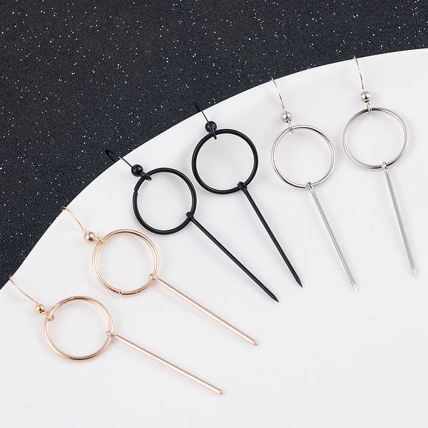 

vintage acrylic statement drop round earrings for women 2019 fashion jewelry korean metal geometric gold hanging dangle earring, Silver