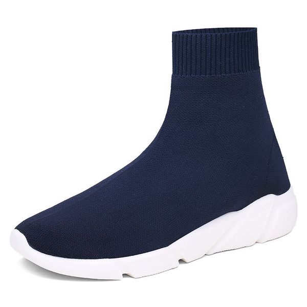 

light high new breathable flying socks shoes fashion men couples stretch generation flat casual shoes mens fashion boots, Black