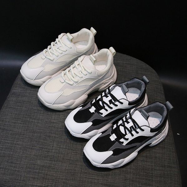 

new women sneakers spring autumn breathable mesh design light running shoes height increase thick sole anti-skid sports shoes