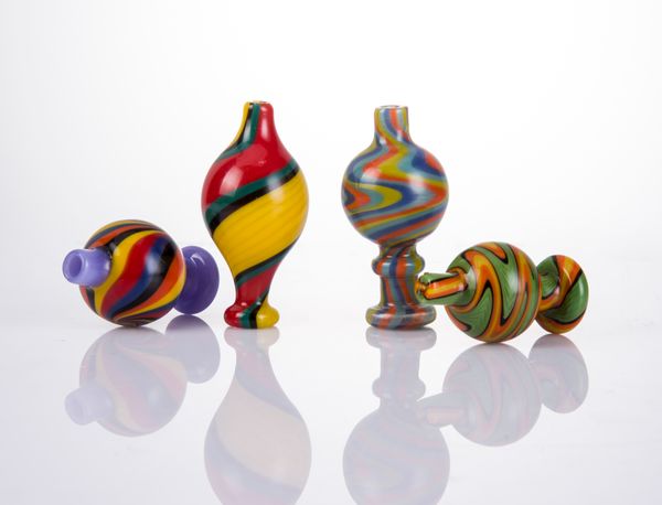 US Colorful Bubble Carb Cap Alto vetro borosilicato per quarzo Nail Quartz Banger Glass Bong Oil Rig 912