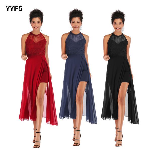 

womens designer mesh two-piece dress summer chiffon foreign style big swing skirtgtud, Black;gray