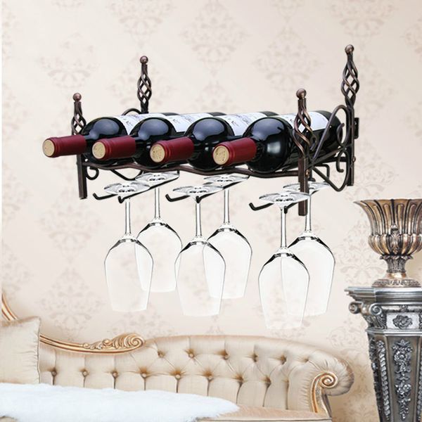 

european wrought iron wine glass wine rack home living room rack restaurant wall upside down glass zp3111425