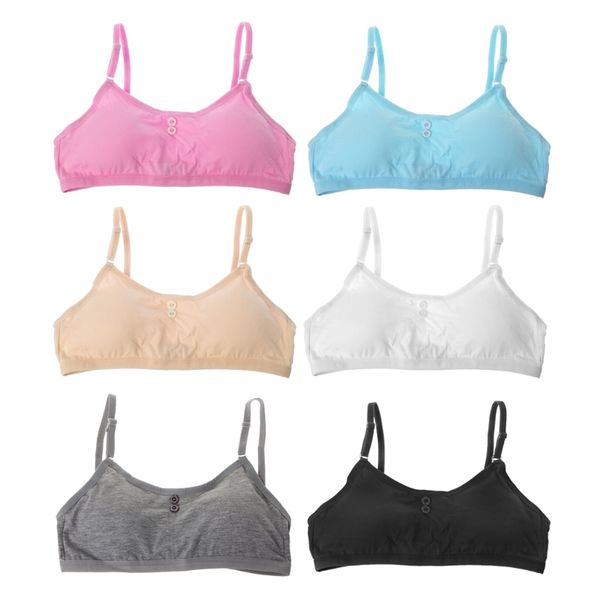 

Young Girls Solid Soft Cotton Bra Puberty Teenage Breathable Underwear Kid Cloth
