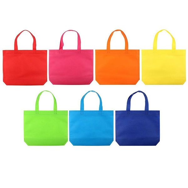 

13" shopping bags reusable reinforced handle grocery tote bag large party present gift tote gift bags blank non-woven fabric rainbow co