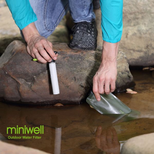 

miniwell drinking water purifier bottle hikers application