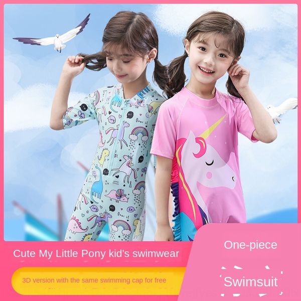 

children's one-piece girl's middle and large children's swimsuit lovely princess girl's spring swimsuit, White;black