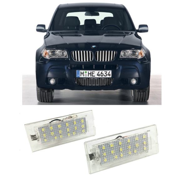 

2 bulbs xenon white led license number plate lights for x3 e83 bj 2003-2010 car accessories error canbus