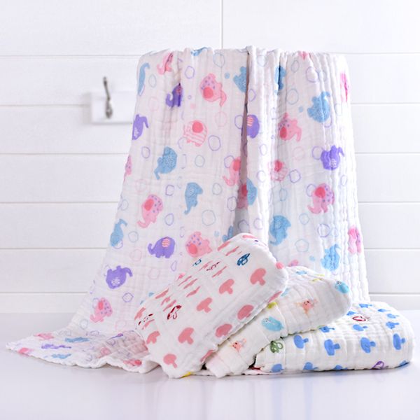 

110*110cm100% pure cotton 6 layers bubble gauze children's quilt baby blanket wrinkle washable bath towel