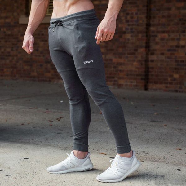 

2018 workout mens running pants zipper skinny sports football basketball leggings trousers slim pocket gym fitness jogging pants, Black;blue