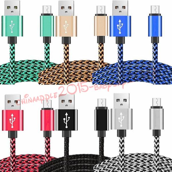 

1m 2m 3m aluminium alloy micro v8 type c fabric nylon braided alloy usb data sync charger cable for samsung s3 s4 s6 s7 for htc lg