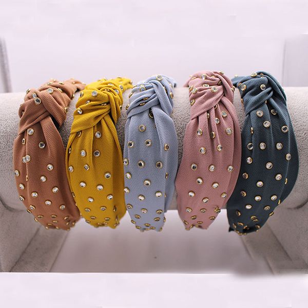 

vintage bohemian satin headband with rhinestone hairband hair accessories