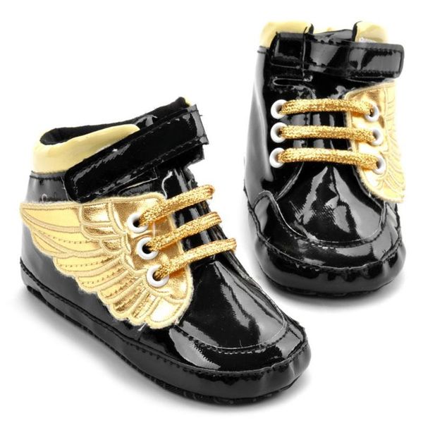 

2017 hot baby boy девушка первой ходунки обуви pu soft soled младенец летающего крыло малыш добычи крыла ангел добычи обувь