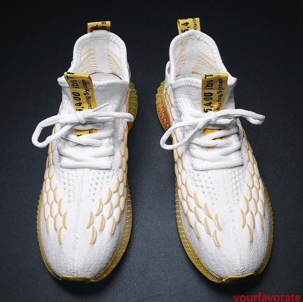 

causal shoes for mens white rainbow knit comfortable designer shoes fly outdoor jogging walking sneakers sports shoes size 40-44