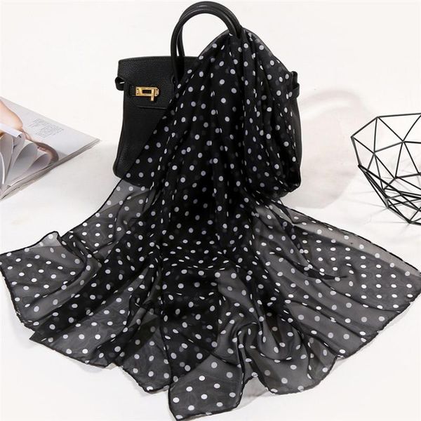 

2020 long soft women shawl stole scarf scarves polka dot dot chiffon scarf ladies new scarves305 50, Blue;gray