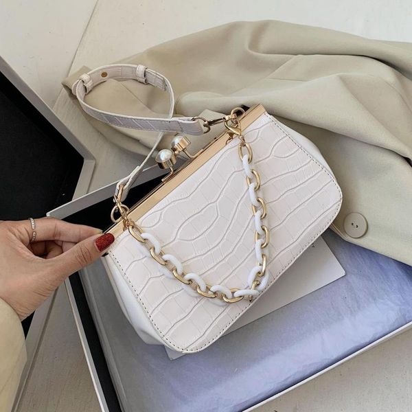 

clip switch bag stone pattern pu leather crossbody bags for women 2020 summer new small solid color shoulder handbags