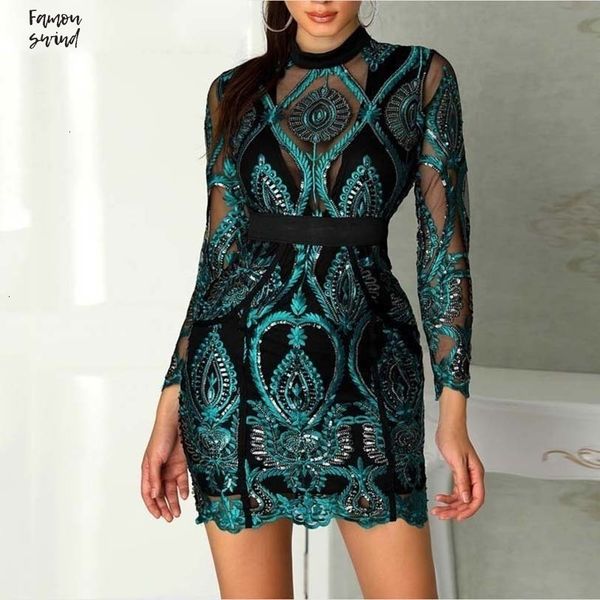 

lace dress short sleeve women long sleeve mesh through sequined dresses ladies hollow out formal party elegant bodycon maxi, Black;gray