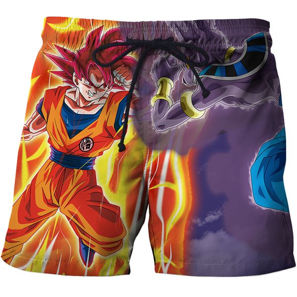 

new anime z naruto summer men's casual shorts goku vegeta mobile 3d piccolo print beach shorts s-6xl, White;black