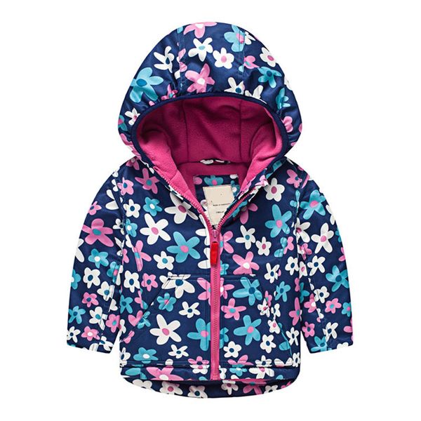 

jacket for girls 2019 autumn winter cotton kids cartoon thicken warm fleece coat hooded outerwear children windbreaker clothes, Blue;gray