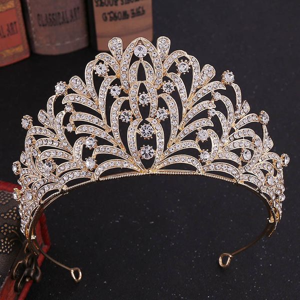 

High Quality Women Girl Leaves Crystal Royal Tiaras and Crowns diadema Bride Noiva Bridal Wedding Hair Accessories Headpieces