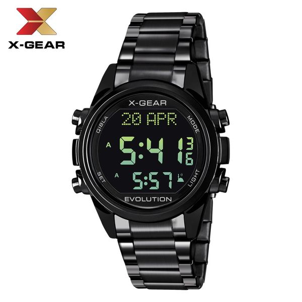 

al harameen muslim azan watch prayer qibla compass wrist watch hijri calendar silver high elegant waterproof muslim gift, Slivery;brown