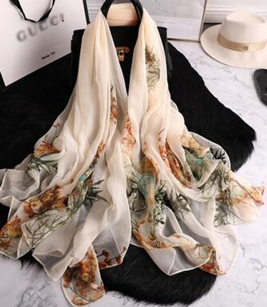 

шелковые шелковые шарфы, женские осенние и зимние стили, иностранная мода, длинные шарфы, все виды шелковых шарфов весной и осенью 666, Blue;gray