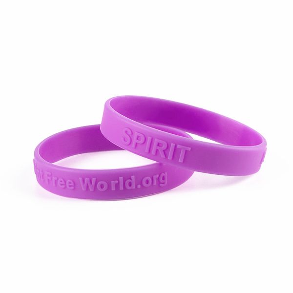 

3pcs a complaint world.org silicone bracelets&bangles purple sports spirit wristbands men women lovers' student gifts sh285, Golden;silver