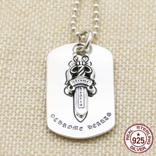 

100% 925 sterling silver pendant personality fashion classic punk jewelry generous simple wild holy sword tag style to send love