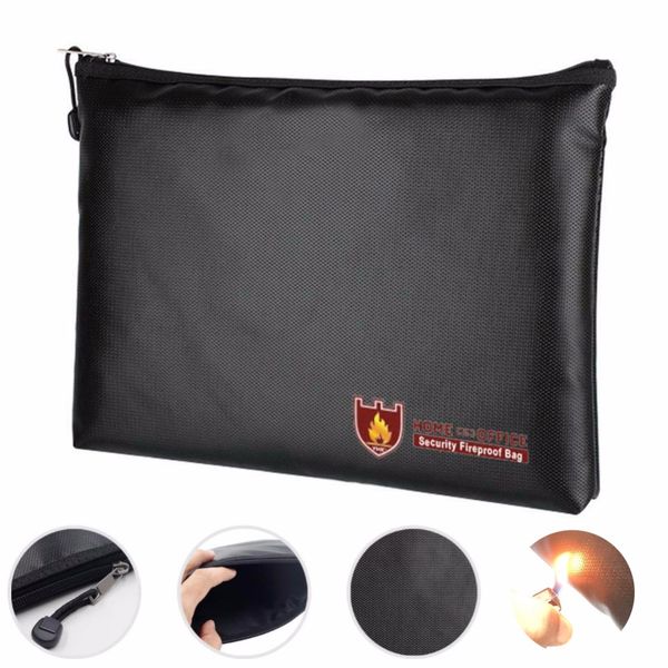 

prettyzys fireproof waterresistant money safe cash box secret document bag file pouch case waterproof portable briefcases