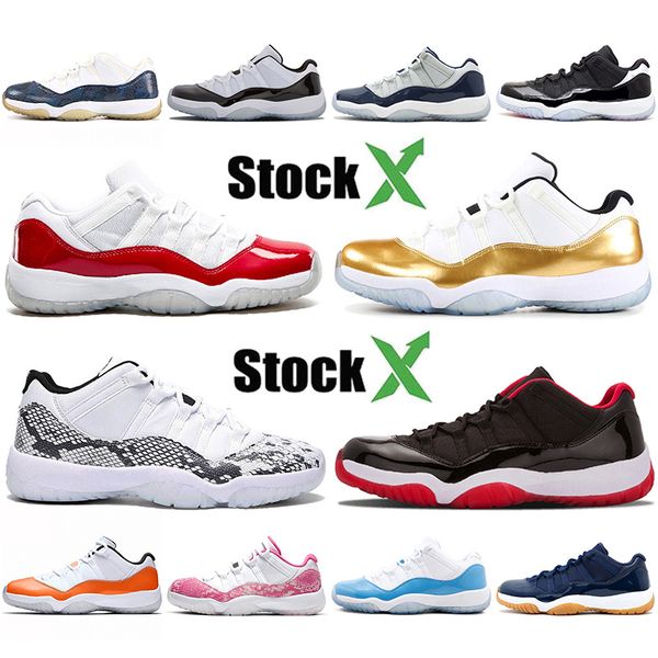 

basketball shoes 11s low bred closing ceremony snakerskin white jumpman 11 designer off men boys varsity red concord trainer