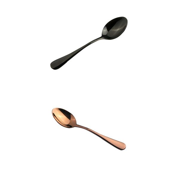 

stainless steel cutlery dinner soup tea spoon tableware black + rose gold