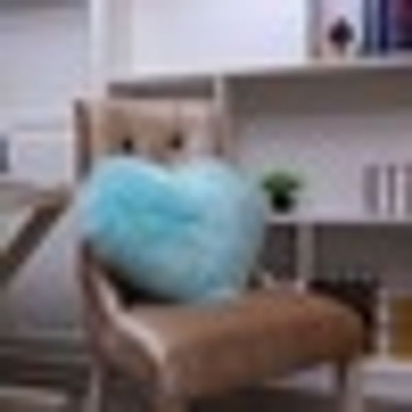 

faux fur long hair heart shaped cushion with insert super flush and soft perfect for bedroom living room